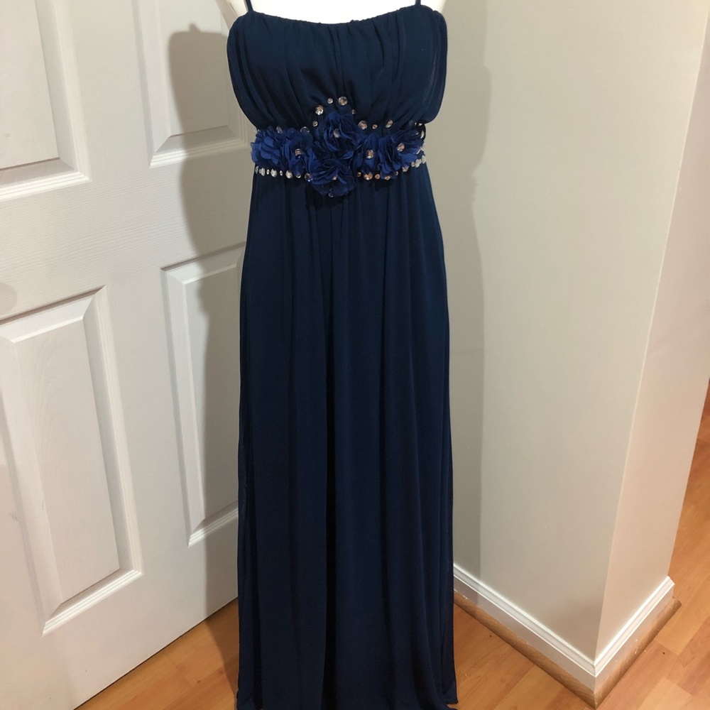 Long evening spaghetti strap dress